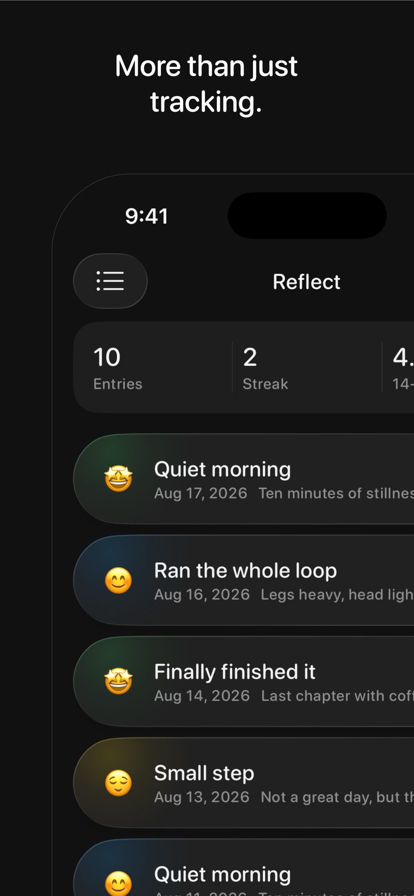 HabitWizz Reflect — a built-in journal.